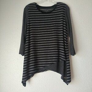 Calvin Klein Performance women's size M black and gray striped top